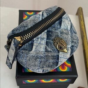 Kurt Geiger Denim Patchwork Belt Bag
